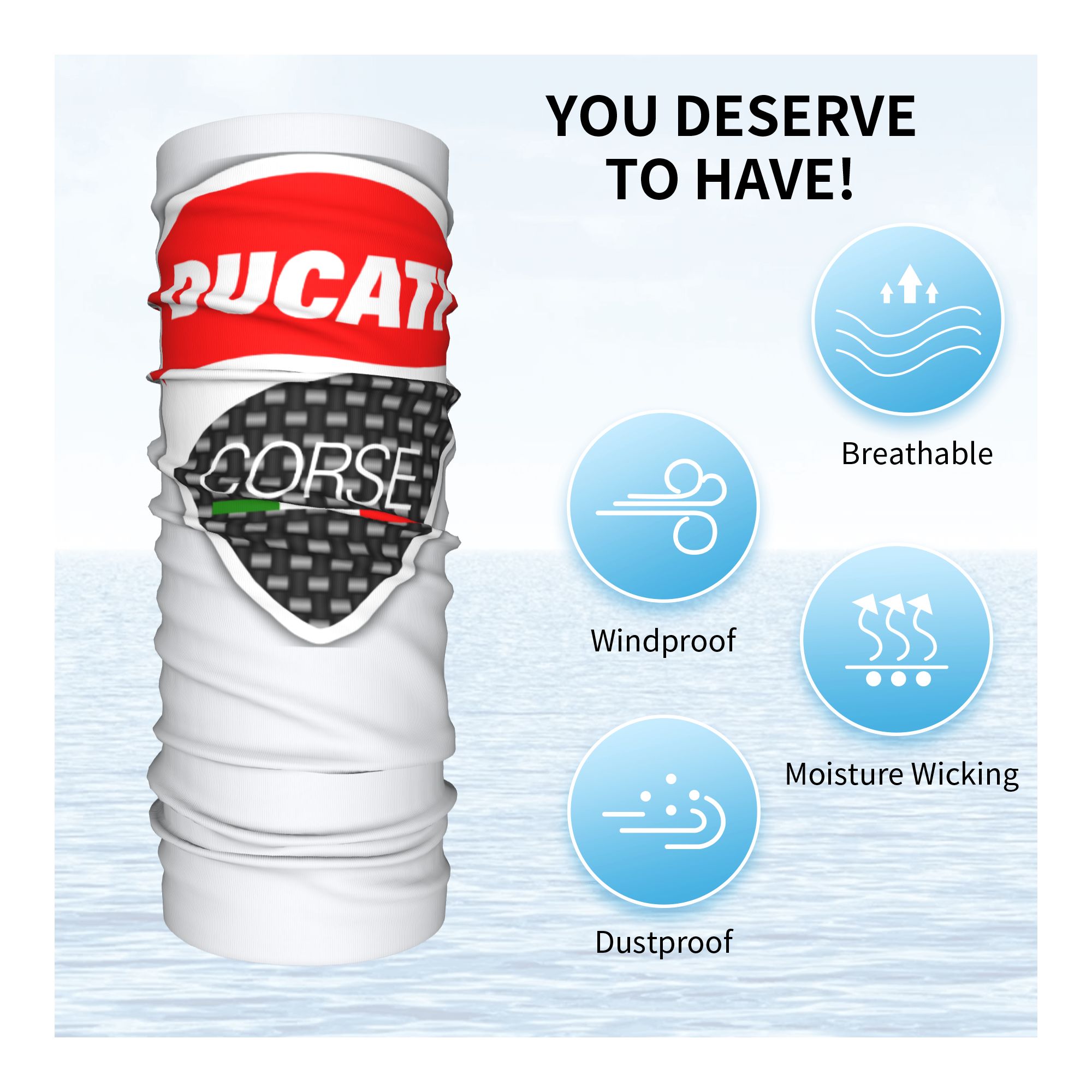 Custom Racing Sprot Ducatis Ba - огляд і ціна Neck Gaiter Face Cover