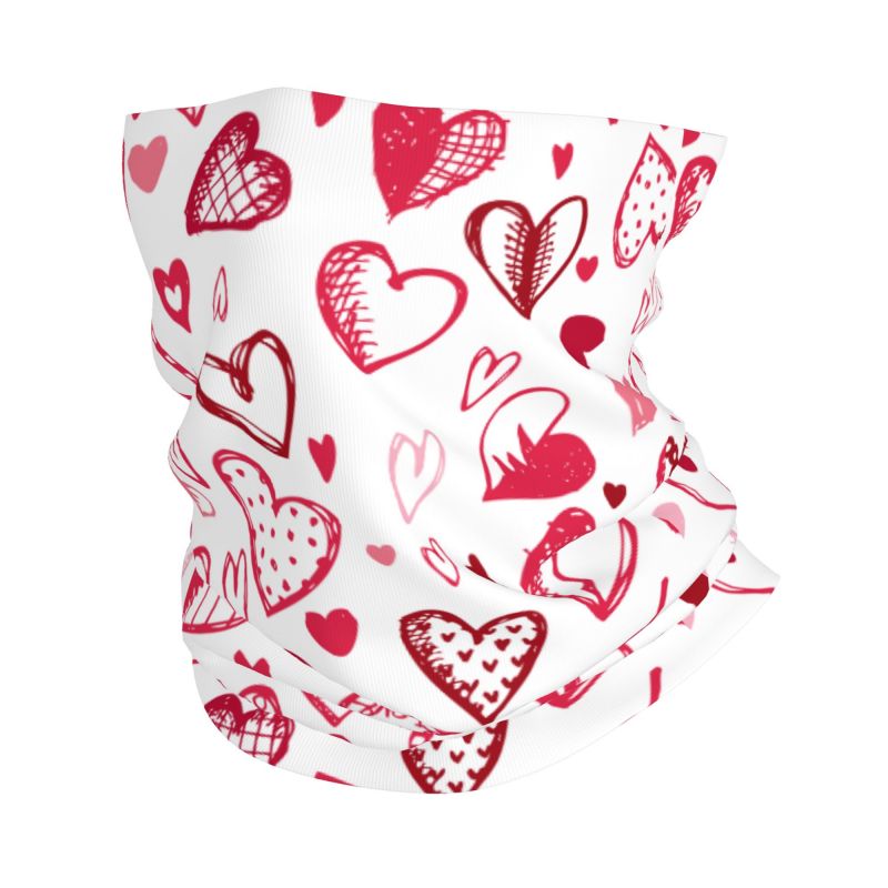 Pink Red Love Hearts Bandana N - огляд і ціна Neck Gaiter Face Cover