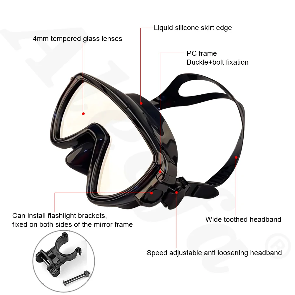 Scuba Diving Mask with Flashli - огляд і ціна Silicone Mask Bracket
